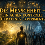 Die Menschheit – ein außer Kontrolle geratenes Experiment? Symbolbild einer simulierten Welt zwischen Natur, Bewusstsein und digitaler Kontrolle.